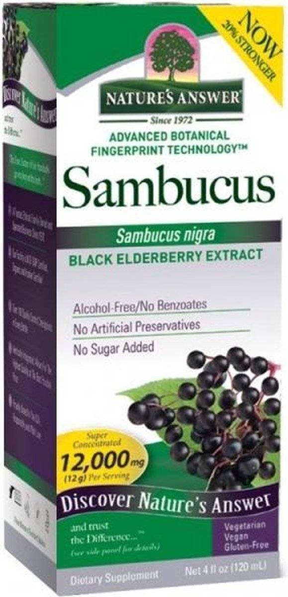 Natures Answer Sambucus vlierbessen extract alcoholvrij