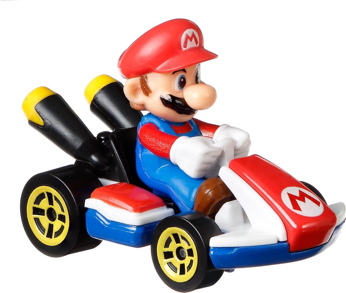 Hot Wheels raceauto Mario Kart Standard 8 cm 1:64/rood - Blauw