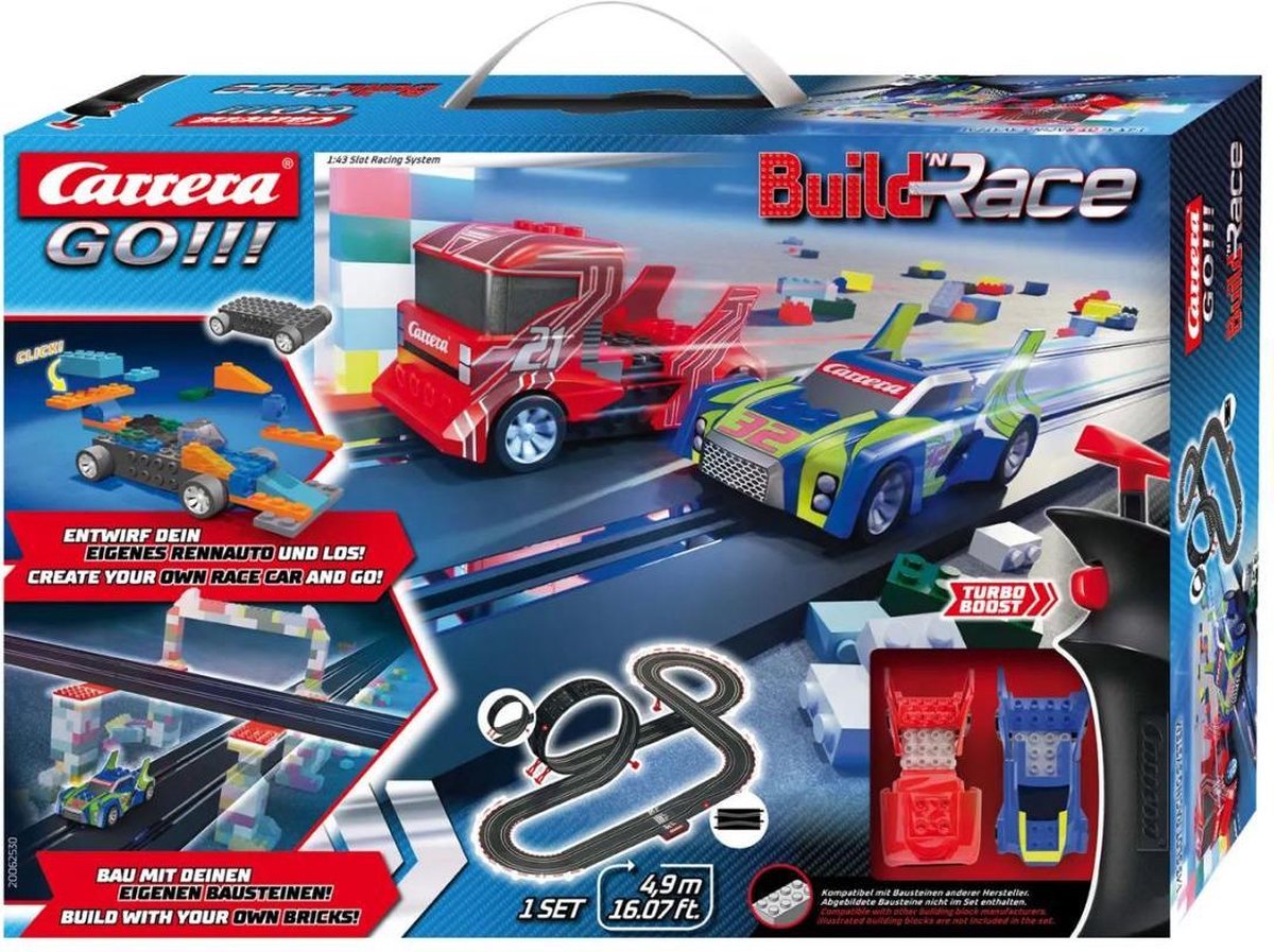 Carrera racebaanset Build &apos;n Race 4,9 meter 1:43 zwart 3 delig