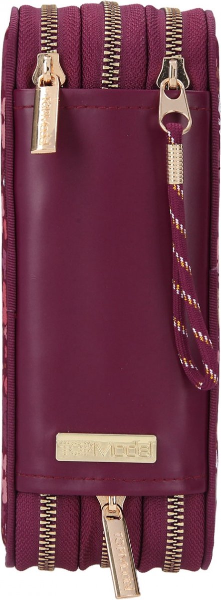 TOPModel etui 3 vaks meisjes 20 cm polyester rood 44 delig - Roze