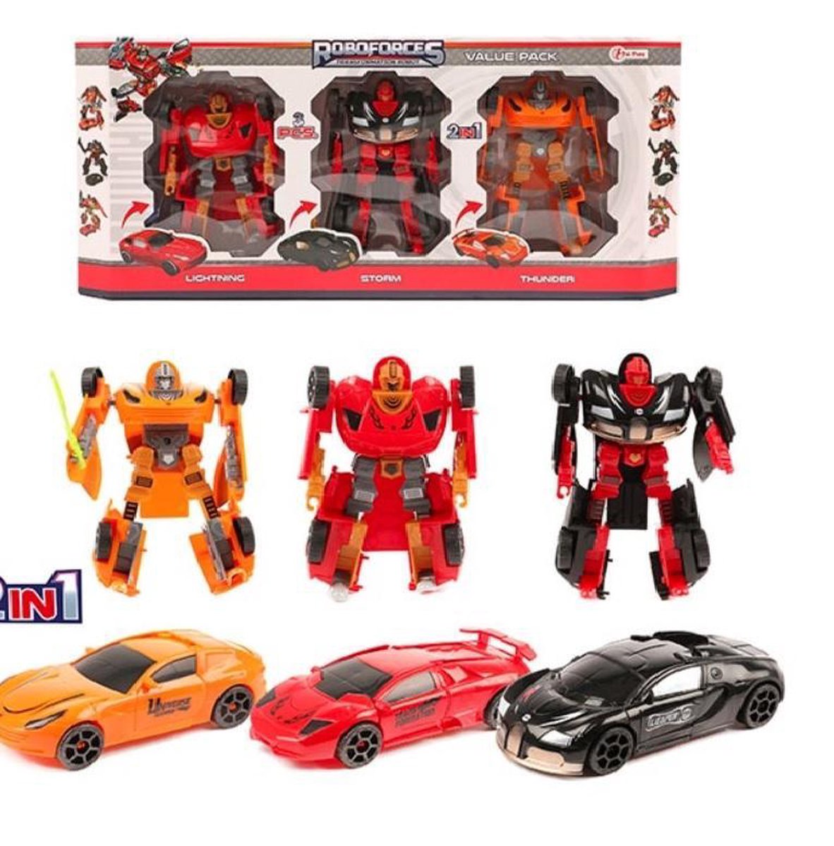 Toi-Toys Toi Toys Roboforces transformer robots 10 cm 3 delig