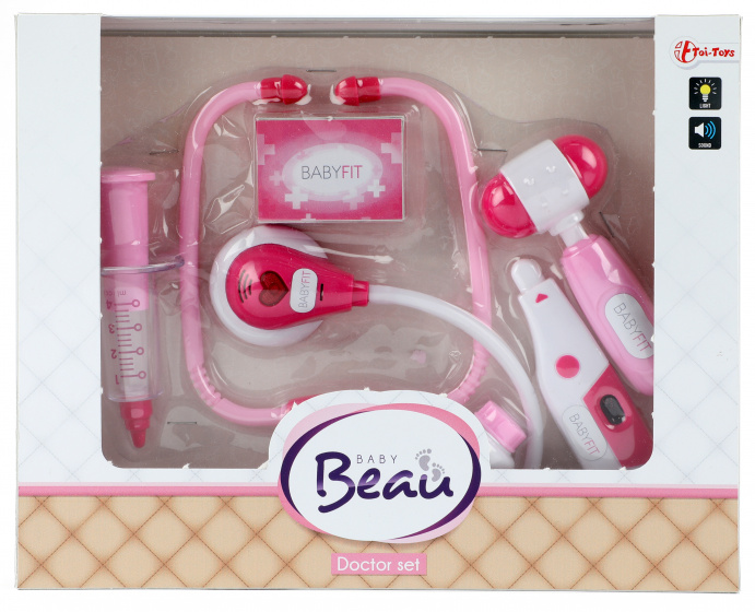 Toi-Toys Toi Toys doktersset Beau meisjes wit/ 5 delig - Roze