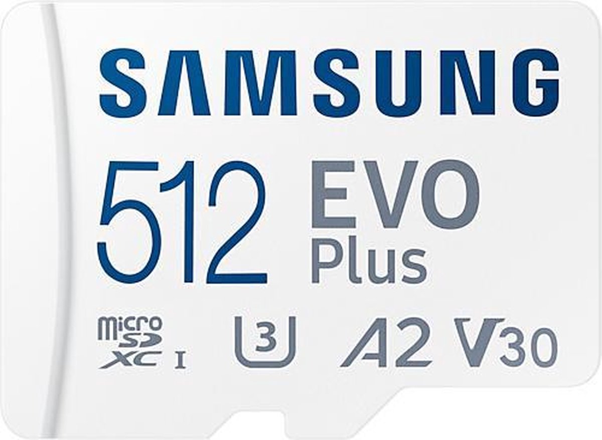Samsung EVO Plus 512GB microSDXC UHS-I U3 130MB/s Full HD &4K UHD MemoryCard with Adapter