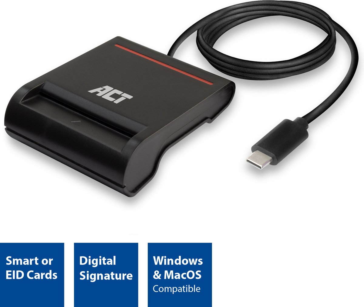 ACT USB C Smart Card ID reader