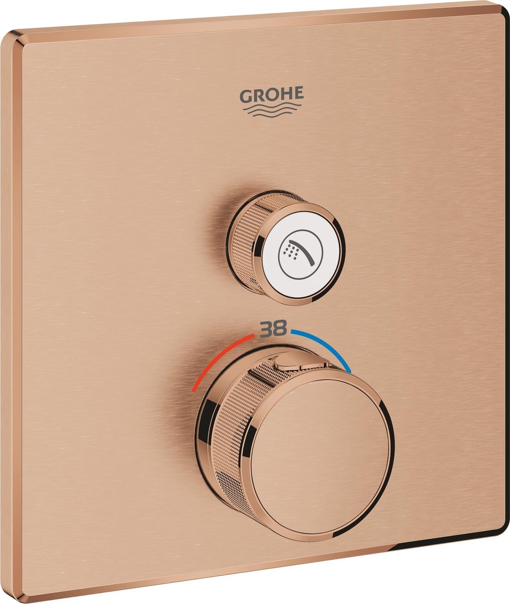 Grohe Grohtherm SmartControl afbouwdeel v. inbouwkraan thermostatisch vierkant brushed warm sunset 29123DL0