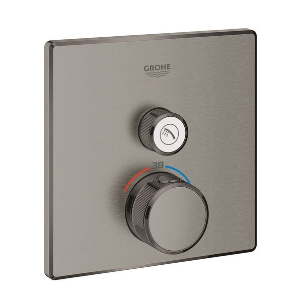 Grohe Grohtherm SmartControl afbouwdeel v. inbouwkraan thermostatisch vierkant brushed hard graphite 29123AL0