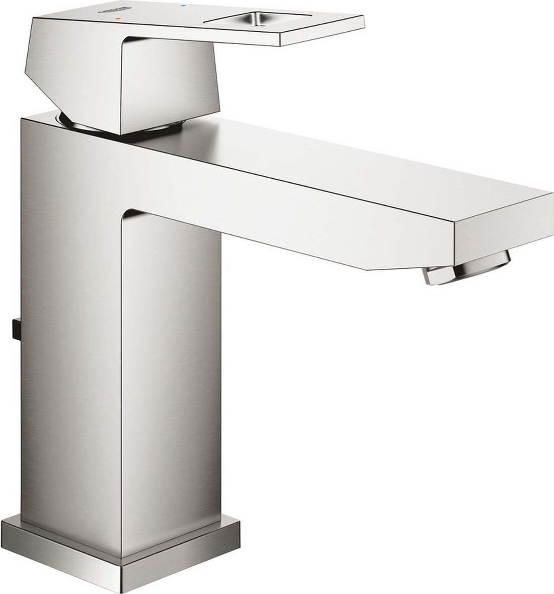 Grohe Eurocube 1-gats wastafelkraan m-size met waste supersteel 23445DC0