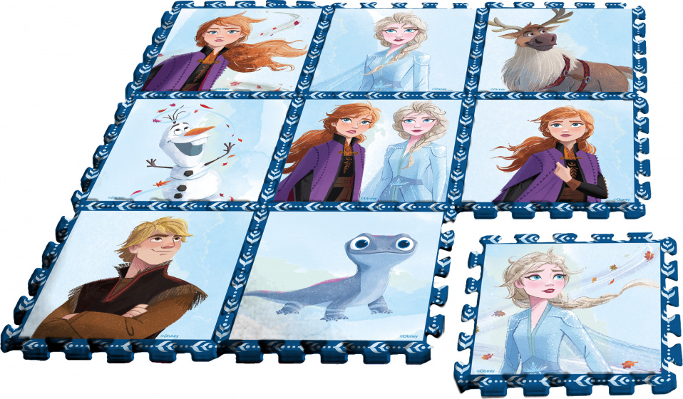 Disney vloerpuzzel Frozen II junior 90 cm foam blauw 9 delig