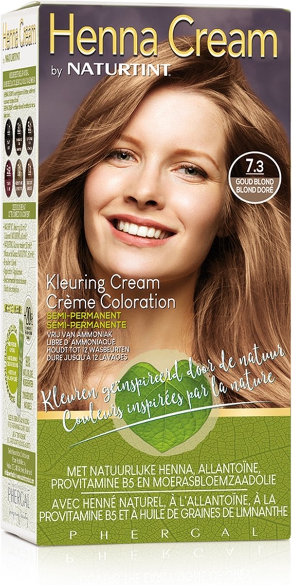 Naturtint Henna Cream 7.3 Blond Semi-Permanente Kleuring - Goud