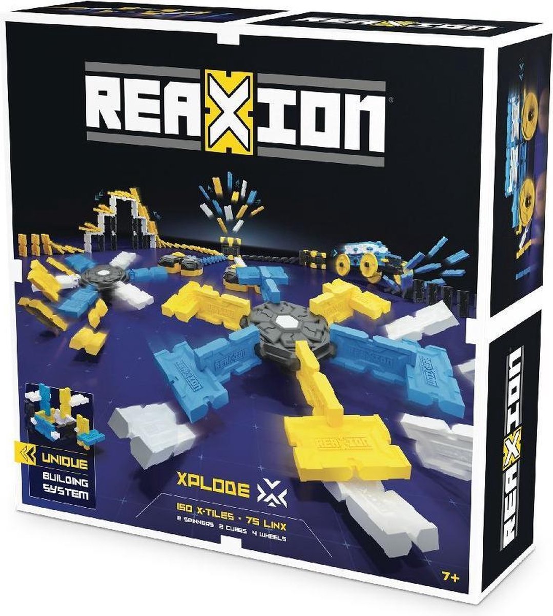 Goliath dominostenen Reaxion Xplode junior blauw/geel 233 delig