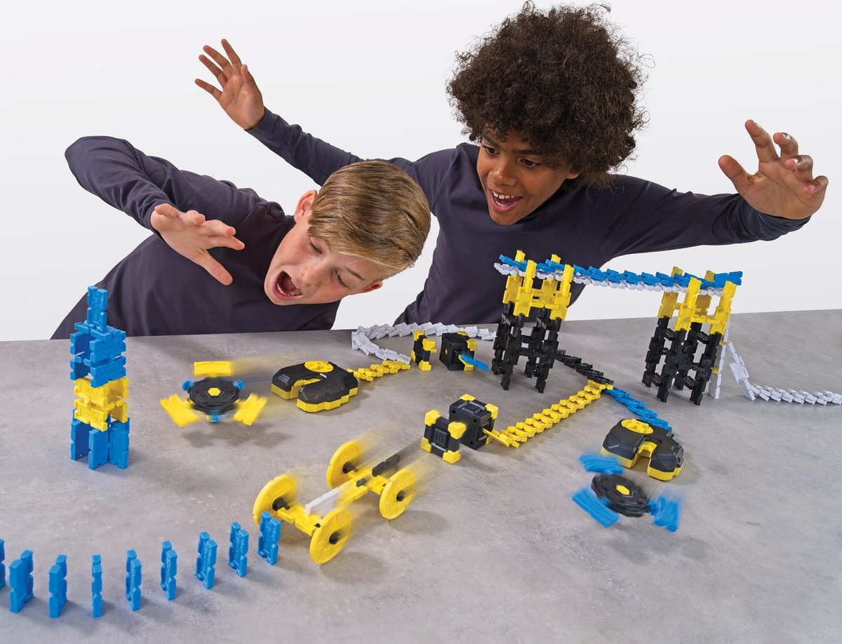 Goliath dominostenen Reaxion Xplode junior blauw/geel 233 delig