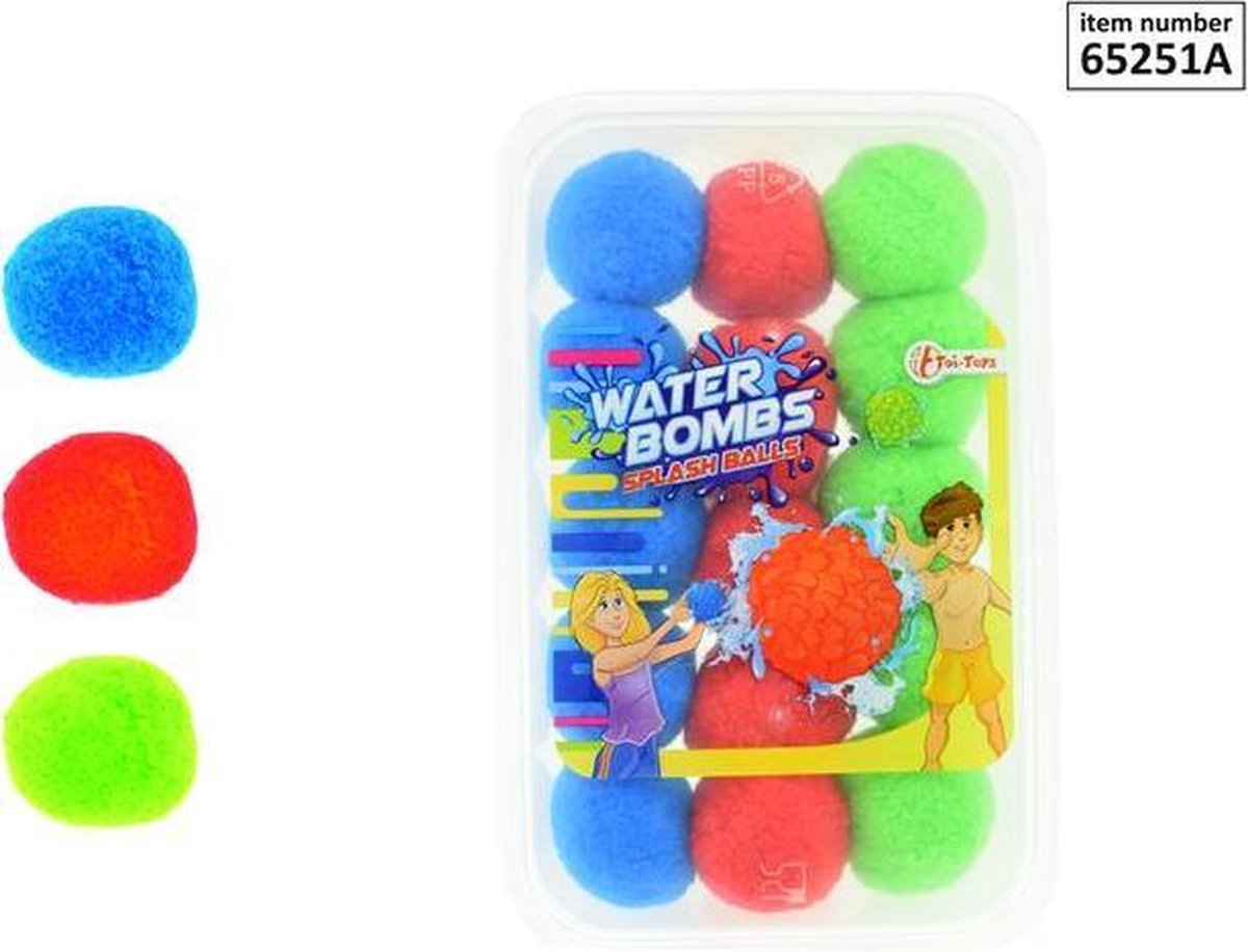 Toi-Toys Toi Toys splashballen blauw/groen/rood 15 stuks