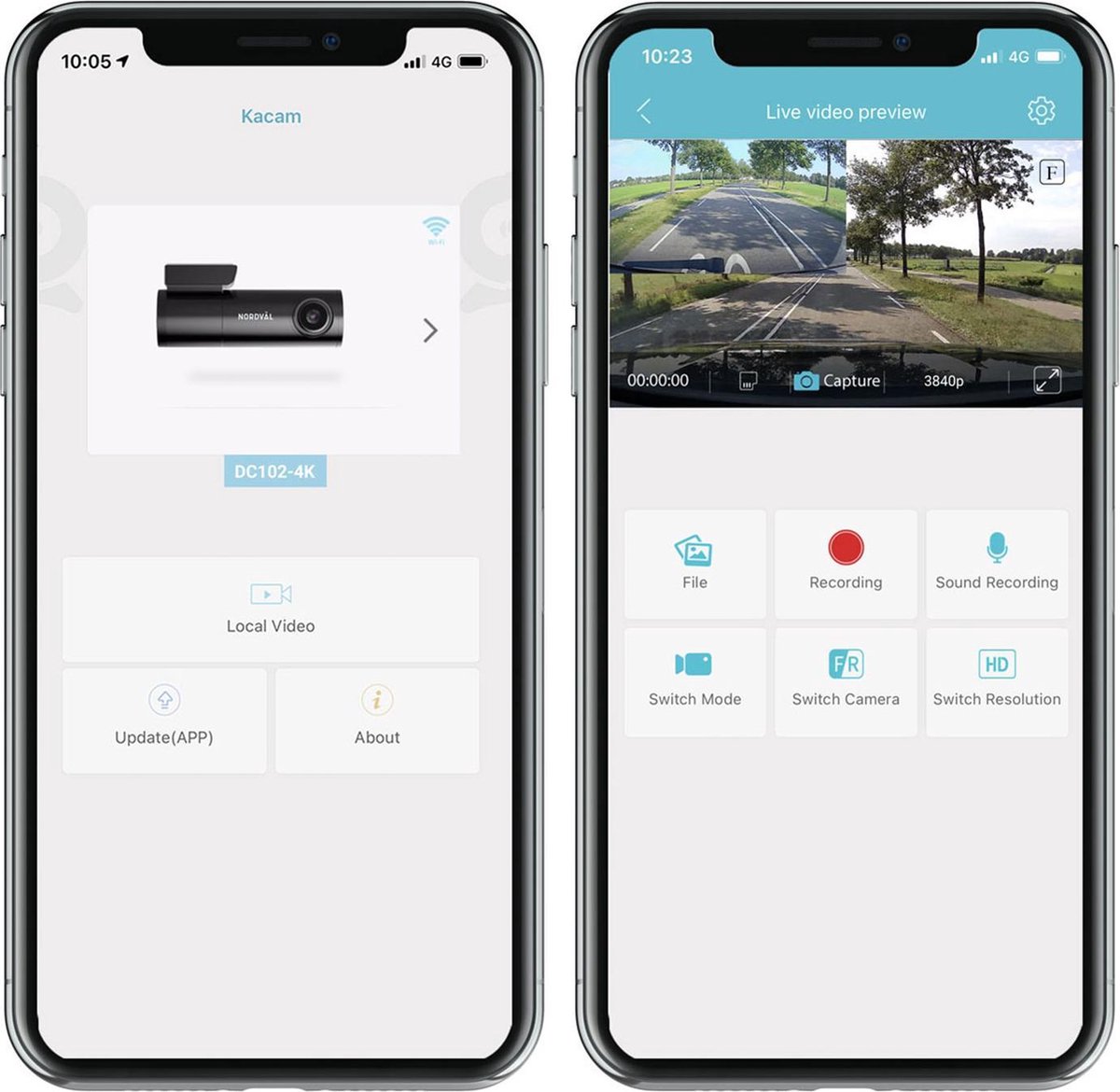 Nordväl DC102-4K WiFi Dashcam 32GB
