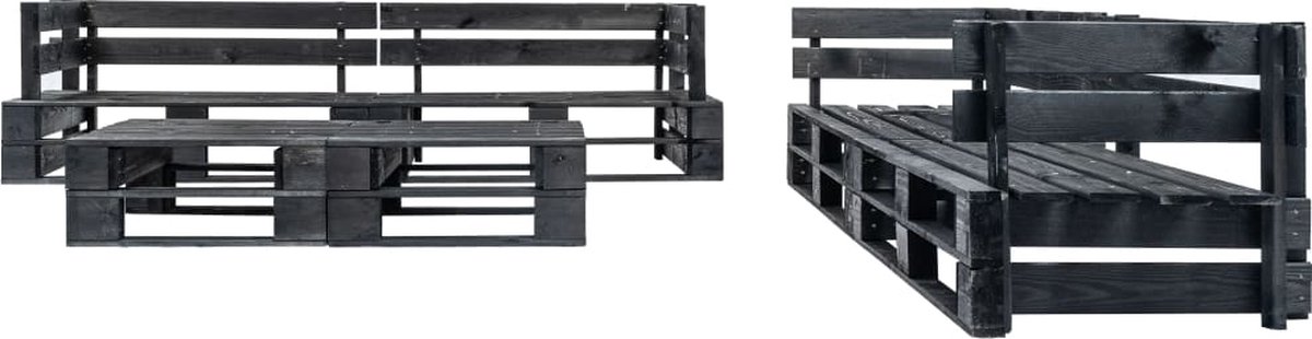 Vidaxl 6-delige Loungeset Pallet Met Grijze Kussens Hout - Grijs