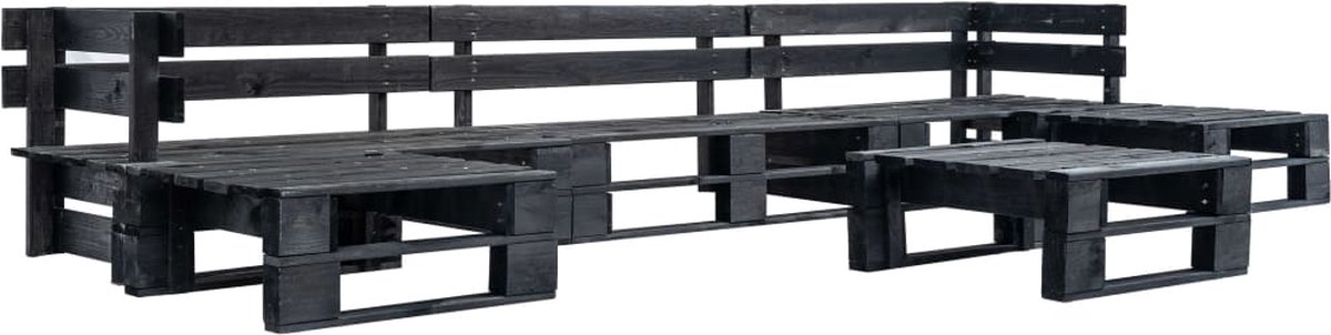 Vidaxl 6-delige Loungeset Pallet Met Grijze Kussens Hout - Grijs