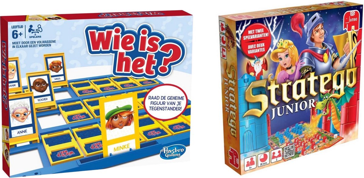Hasbro Spellenbundel - Bordspel - 2 Stuks - Wie Is Het? & Stratego Junior