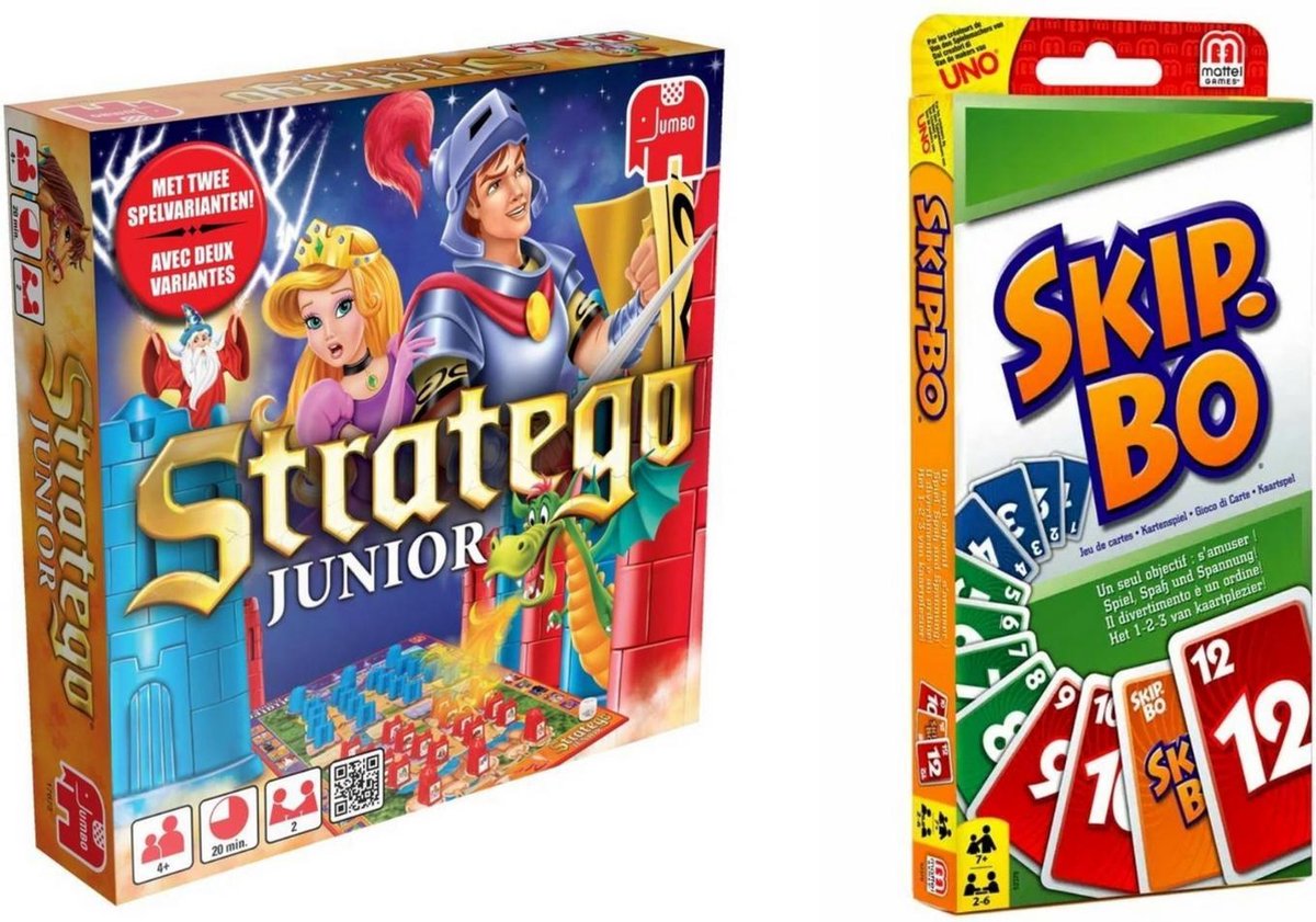 Hasbro Spellenbundel - Bordspel - 2 Stuks - Stratego Junior & Skip-bo