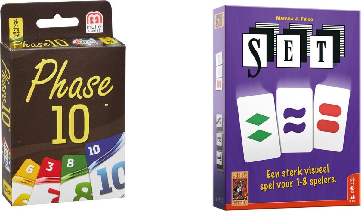 999Games Spellenbundel - Kaartspel - 2 Stuks - Phase 10 & Set!