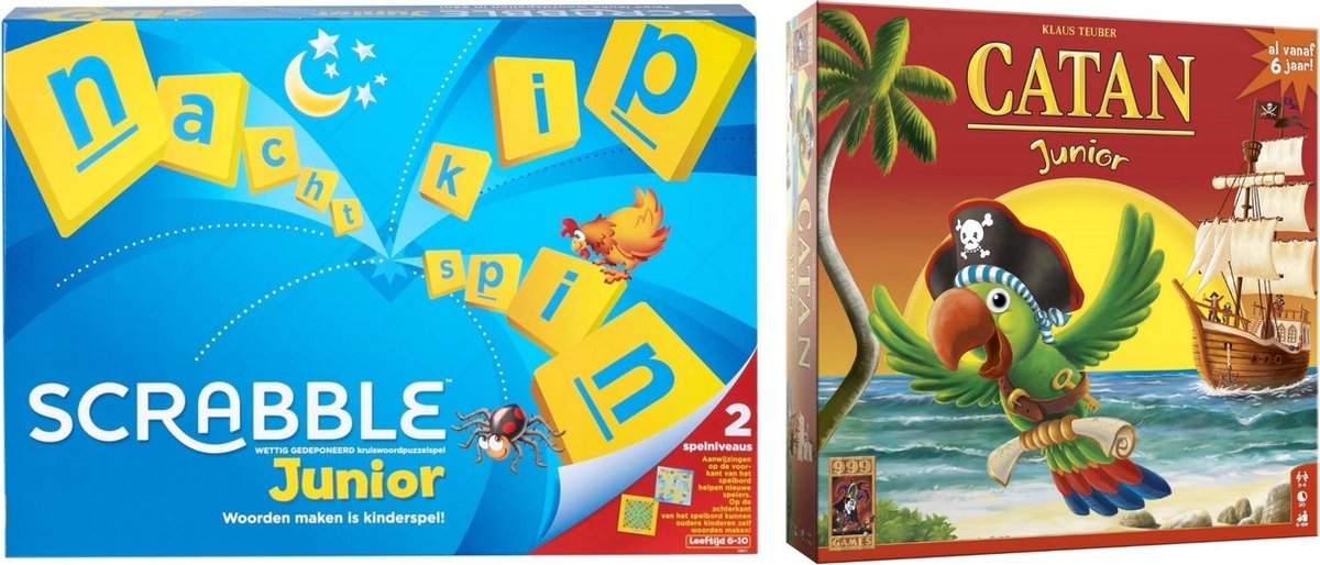 Mattel Spellenbundel - Bordspel - 2 Stuks - Scrabble Junior & Catan Junior