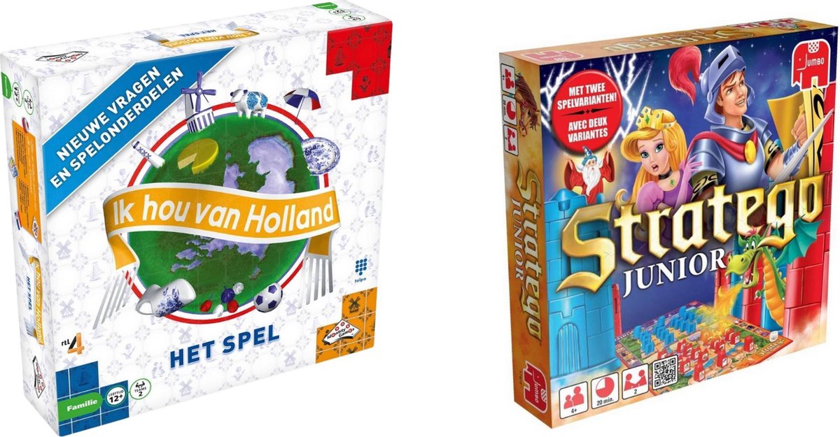 Hasbro Spellenbundel - Bordspellen - 2 Stuks - Ik Hou Van Holland & Stratego Junior