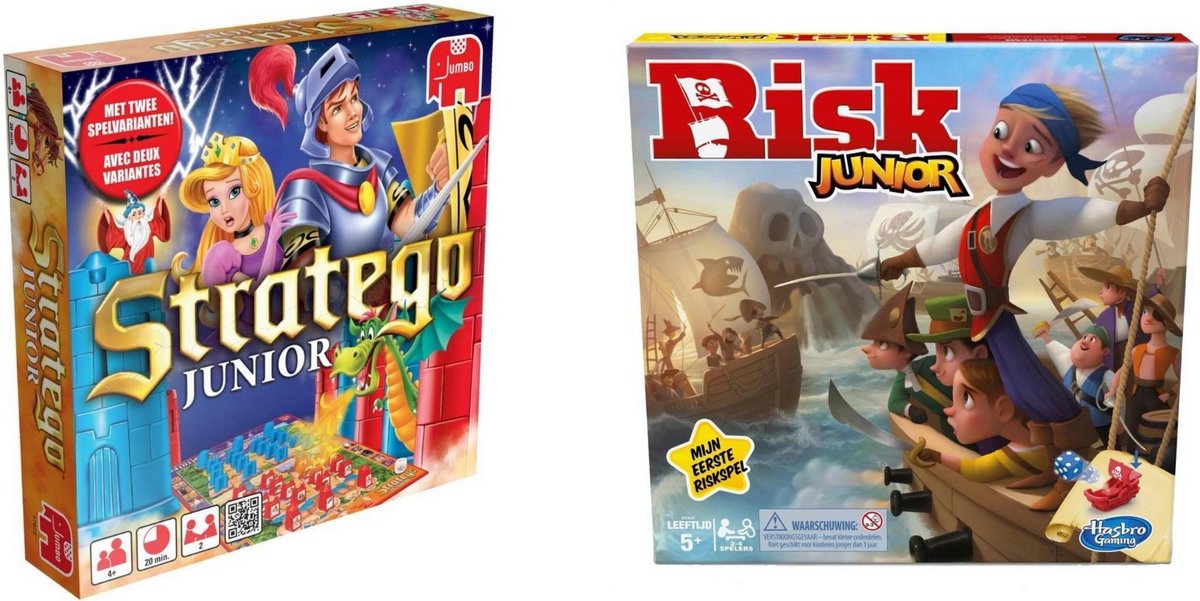 Hasbro Spellenset - Bordspel - 2 Stuks - Stratego Junior & Risk Junior