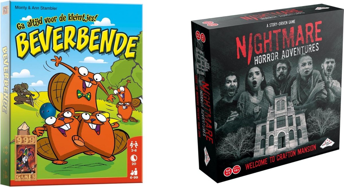 Spellenset - Bordspel - 2 Stuks - Beverbende & Nightmare Horror Adventures