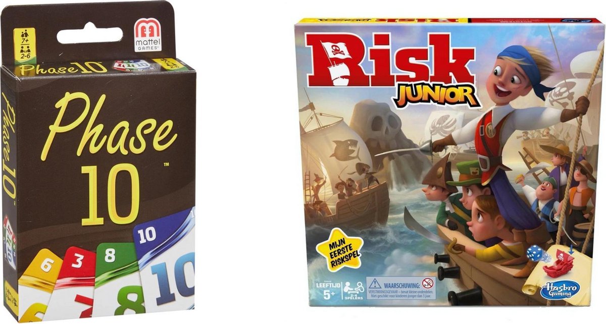 Hasbro Spellenset - Bordspel - 2 Stuks - Phase10 & Risk Junior