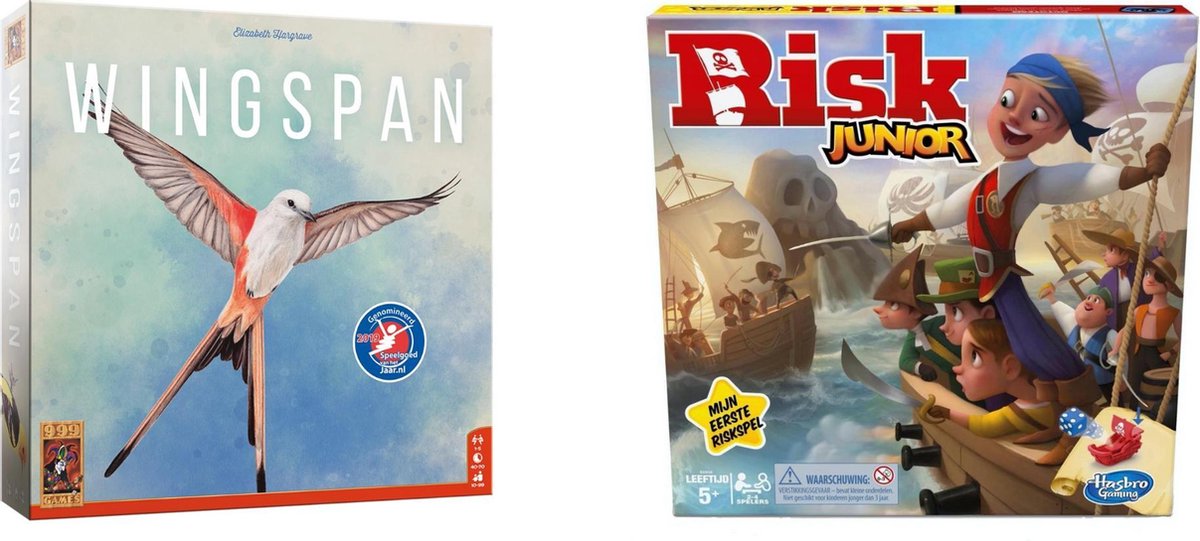 Hasbro Spellenset - Bordspel - 2 Stuks - Wingspan & Risk Junior