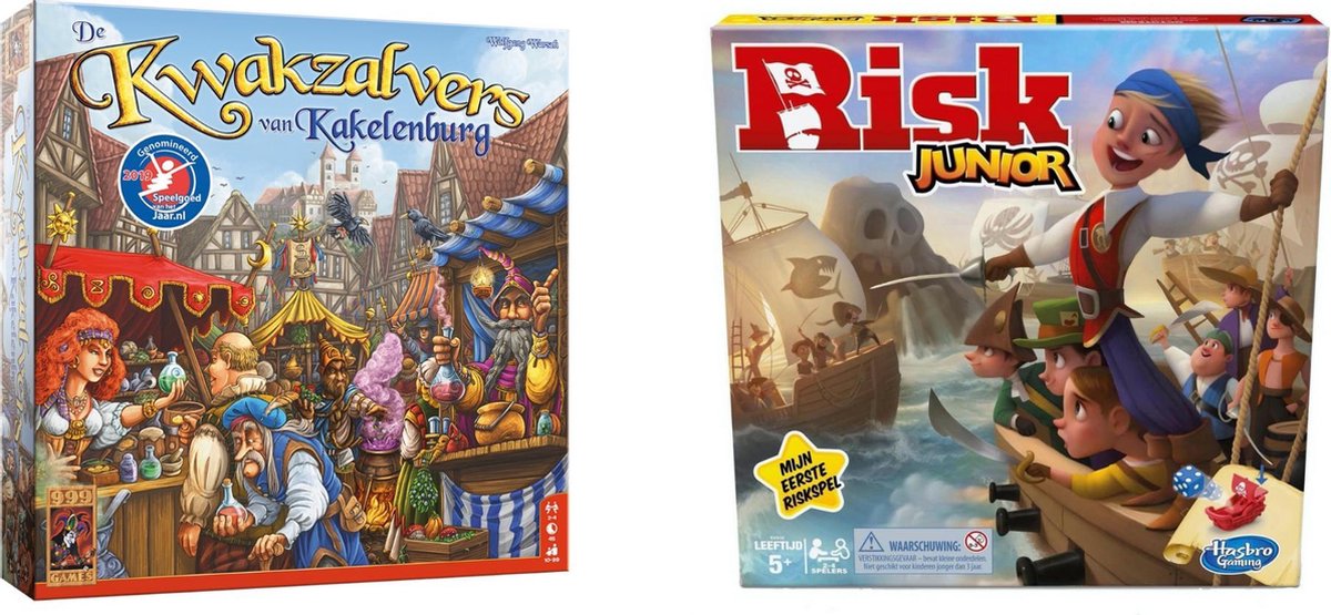 Hasbro Spellenset - Bordspel - 2 Stuks - De Kwakzalvers Van Kakelenburg & Risk Junior