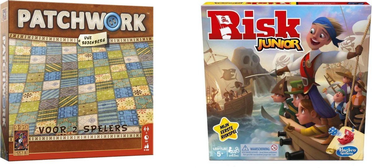 Hasbro Spellenset - Bordspel - 2 Stuks - Patchwork & Risk Junior