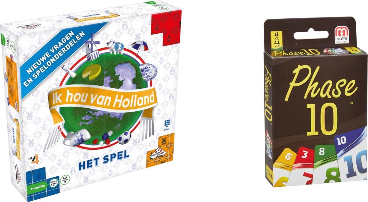 Hasbro Spellenbundel - Bordspellen - 2 Stuks - Ik Hou Van Holland & Phase 10