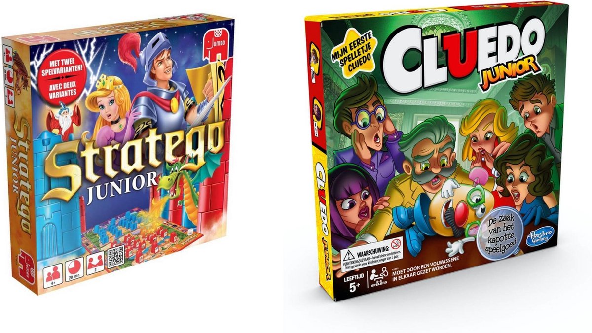 Hasbro Spellenset - Bordspel - 2 Stuks - Stratego Junior & Cluedo Junior