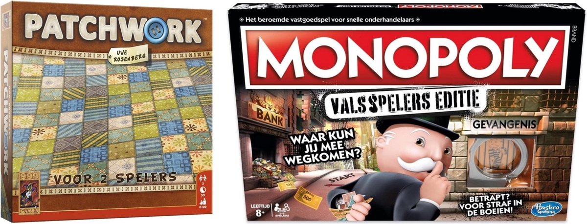 Spellenbundel - Bordspel - 2 Stuks - Patchwork & Monopoly Valsspelerseditie