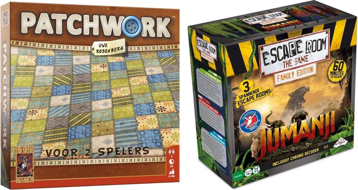 Spellenbundel - Bordspel - 2 Stuks - Patchwork & Escape Room Jumanji