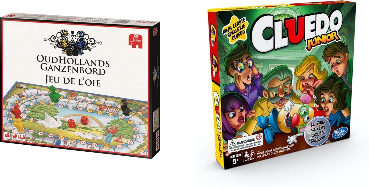 Hasbro Spellenset - Bordspel - 2 Stuks - Ganzebord & Cluedo Junior