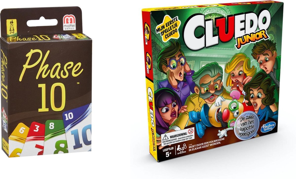 Spellenset - Bordspel - 2 Stuks - Phase10 & Cluedo Junior