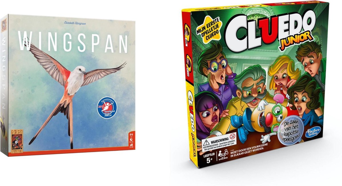 Spellenset - Bordspel - 2 Stuks - Wingspan & Cluedo Junior