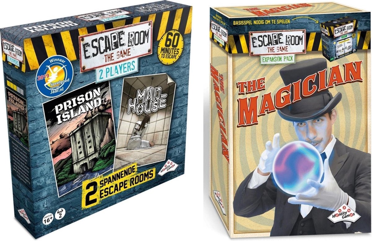 Identity Games Escape Room Uitbreidingsbundel - 2 Stuks - Uitbreiding Mad House & Uitbreiding Magacian
