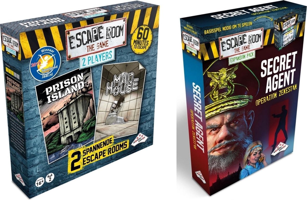 Identity Games Escape Room Uitbreidingsbundel - 2 Stuks - Uitbreiding Mad House & Uitbreiding Secret Agent