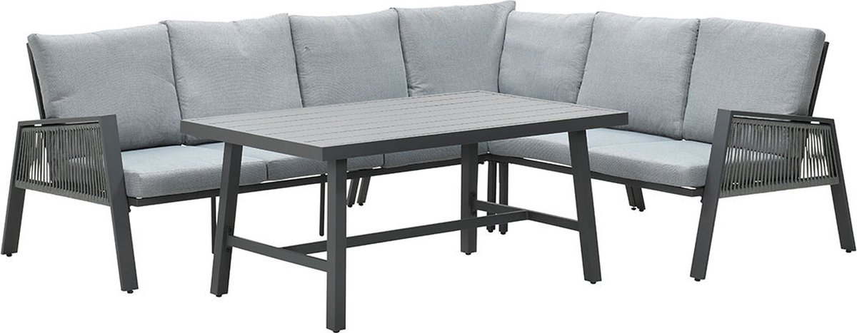 Garden Impressions Andrea Lounge Dining Set - Carbon Black - Rechts - Grijs