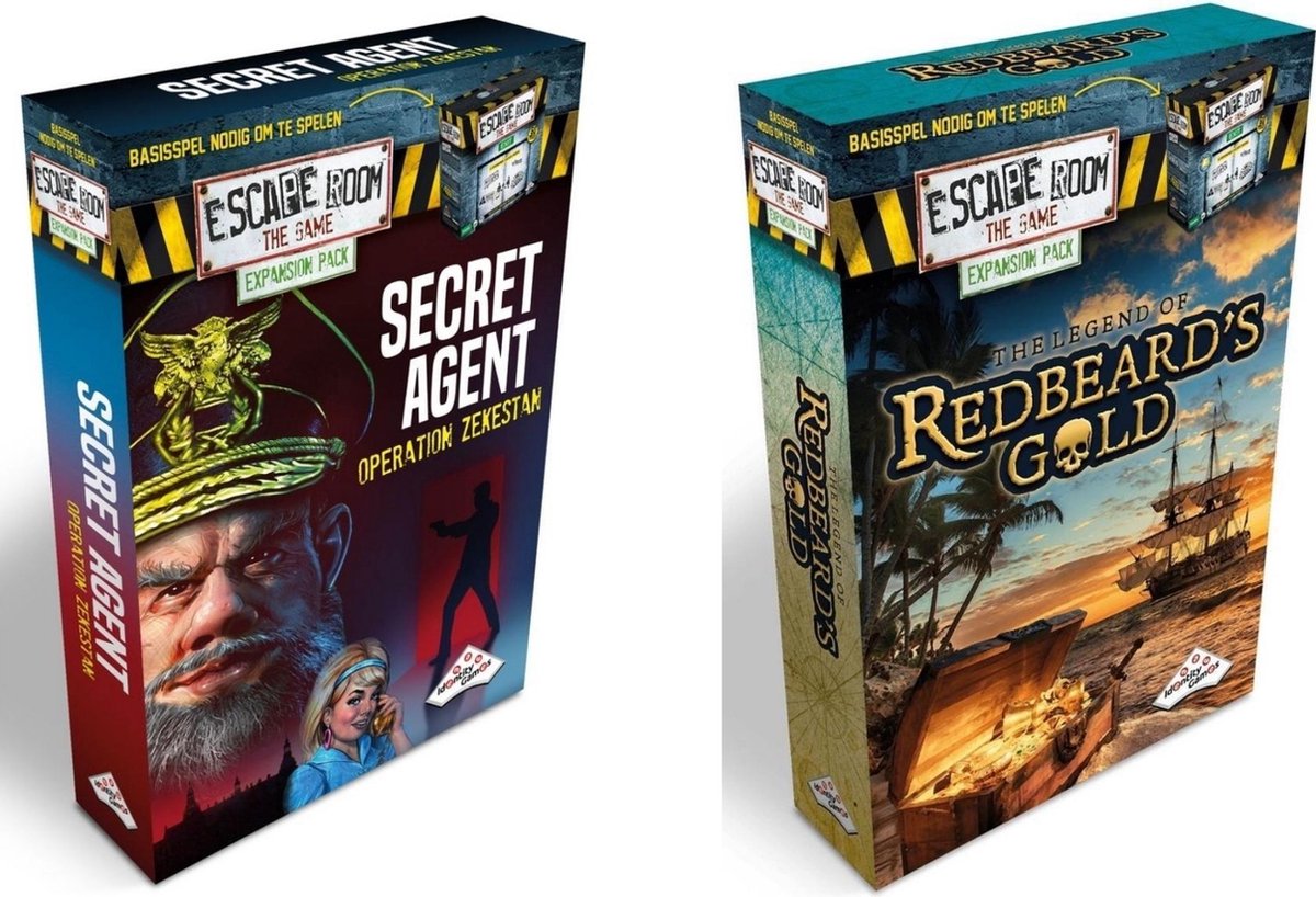Identity Games Escape Room Uitbreidingsbundel - 2 Stuks - Uitbreiding Redbeard's Gold & Uitbreiding Secret Agent
