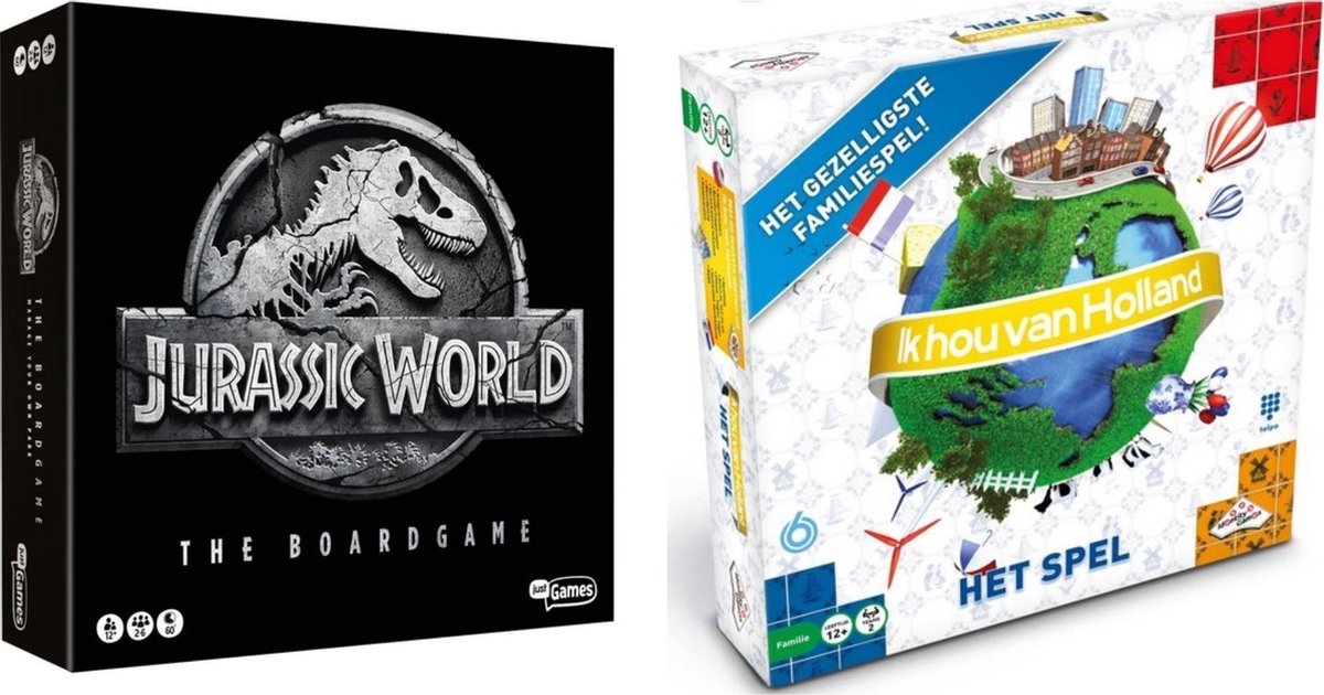 Spellenset - 2 Stuks - Jurassic World The Boardgame & Ik Hou Van Holland Bordspel