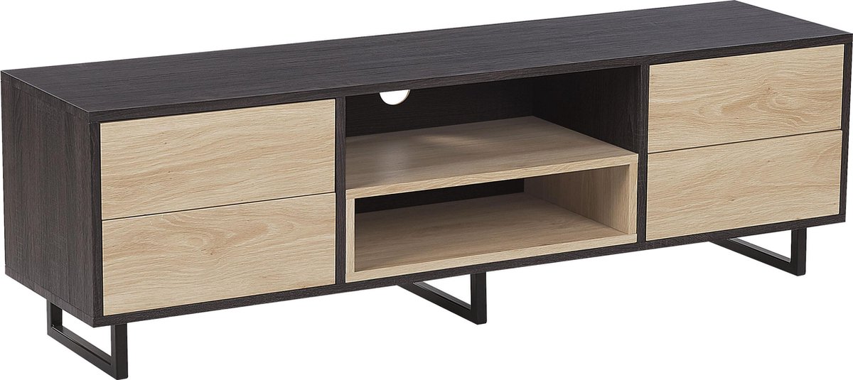 Beliani Maine - Tv-meubel-lichte Houtkleur-mdf - Marrón