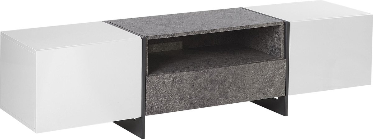 Beliani Russel - Tv-meubel-wit-mdf - Grijs