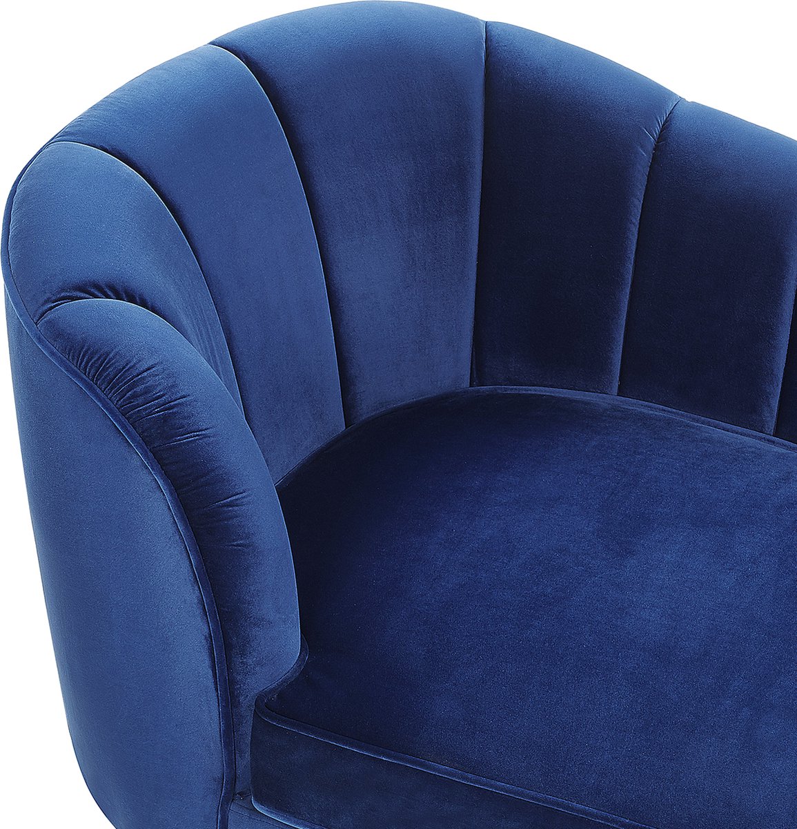 Beliani Allier - Chaise Longue--fluweel - Blauw