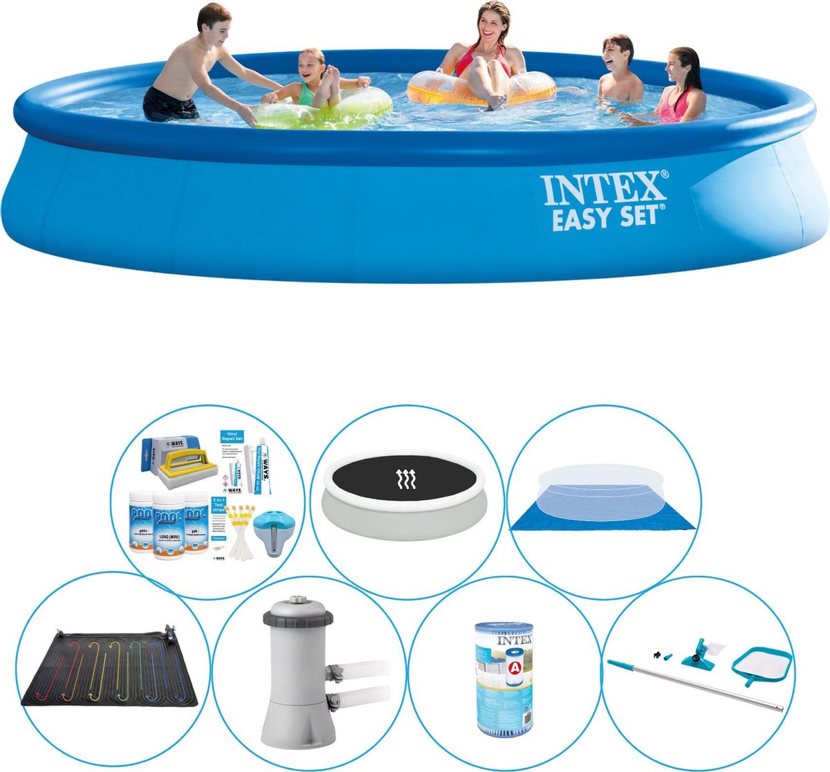 Intex Alles In 1 Zwembad Set - Easy Set Rond 457x84 Cm - Blauw