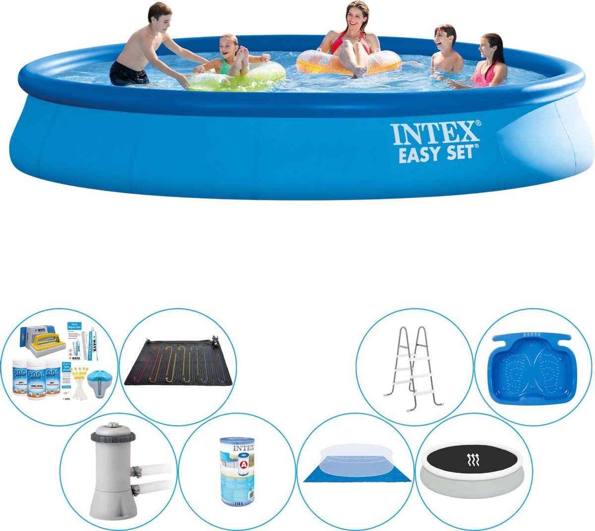 Intex Deluxe Zwembad Set - Easy Set Rond 457x84 Cm - Blauw