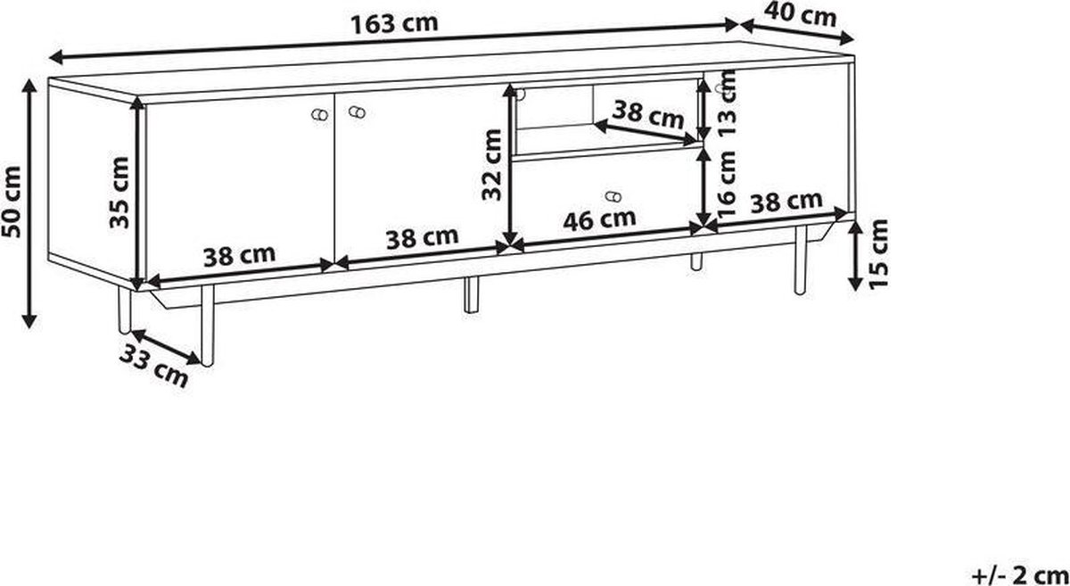 Beliani Itaca - Tv-meubel-lichte Houtkleur-vezelplaat - Bruin