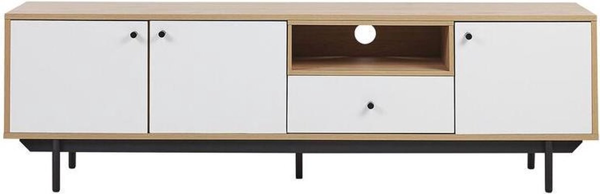 Beliani Itaca - Tv-meubel-lichte Houtkleur-vezelplaat - Bruin