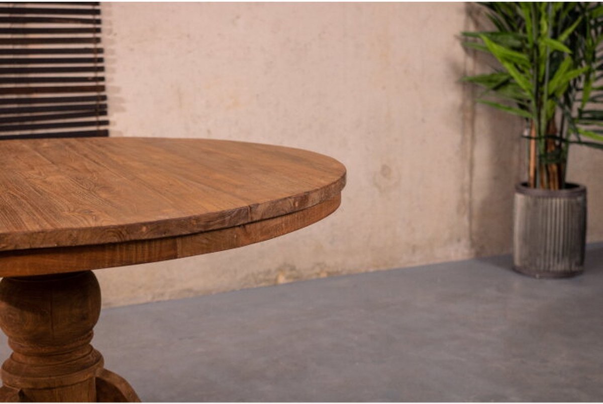 Livingfurn - Eettafel - Dk Round 140 Cm - Bruin